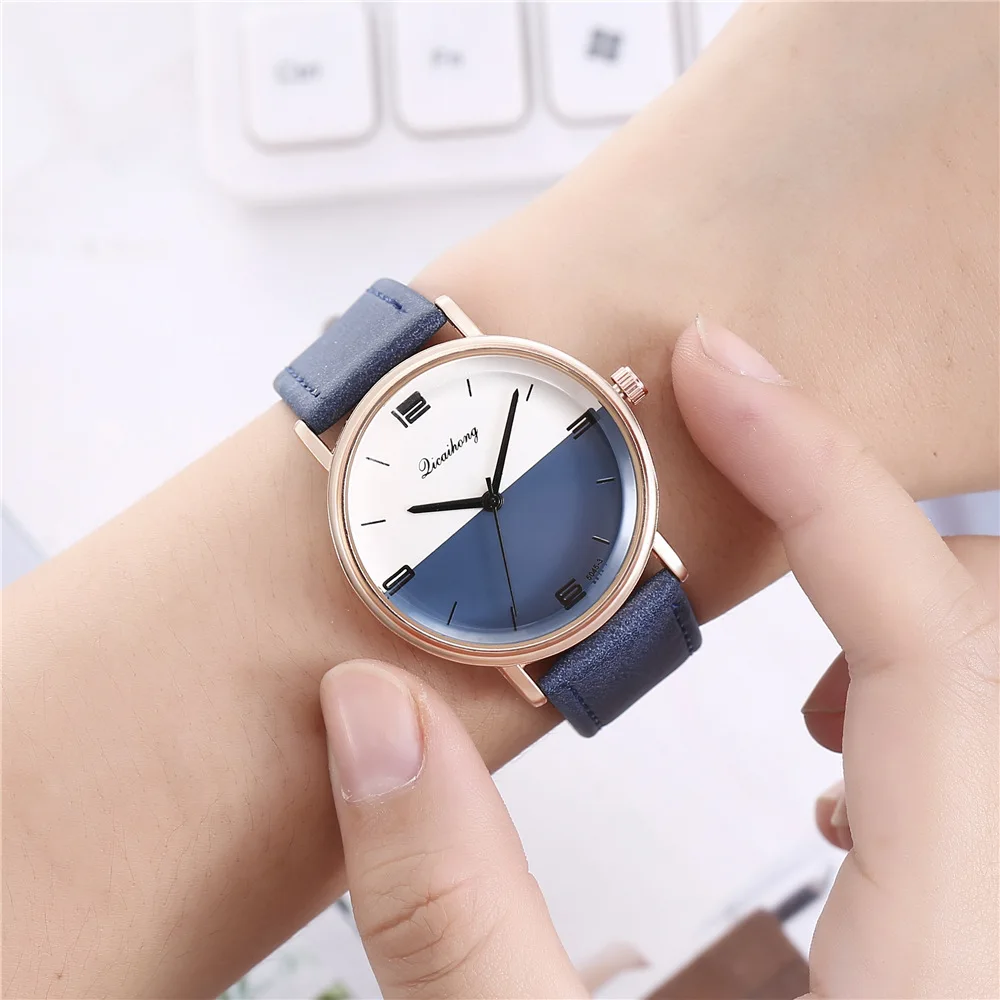 Женские часы простые кожаные кварцевые наручные для женщин креативные женские
