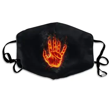 

Mouth Mask Fire Hand Print Masks - Breathable Adjustable Windproof Mouth-Muffle, Camping Running for Women and Men