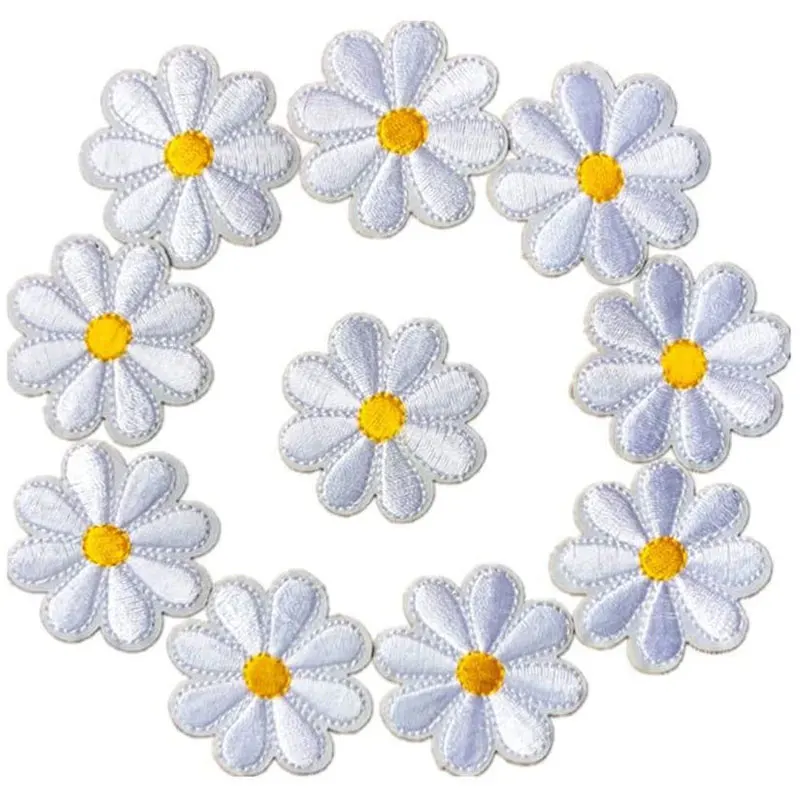 Flower Embroidered Patches for Clothing Thermoadhesive Badges Patch Thermal Stickers for Fabric Clothes Appliques Decoration