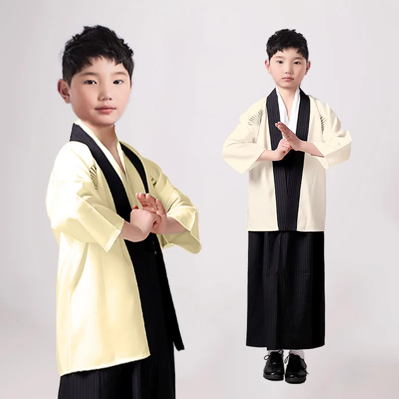 Latensc-Disfraz Retro de samurái japonés para niños, Kimono para niño, cubierta exterior, fiesta de carnaval, espectáculo de escenario, nuevo estilo