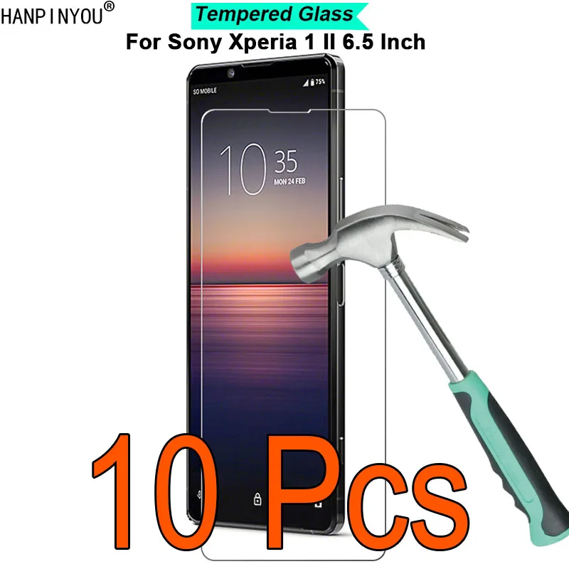 10 шт./лот для Sony Xperia 1 II 6 5 дюйма твердость 9H 2.5D ультратонкое Закаленное стекло