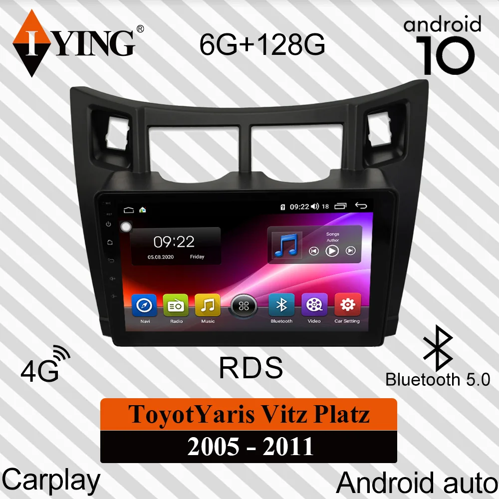 Автомагнитола IYING для toyota yaris Vitz platz 2005 2011 мультимедийный видеоплеер с GPS