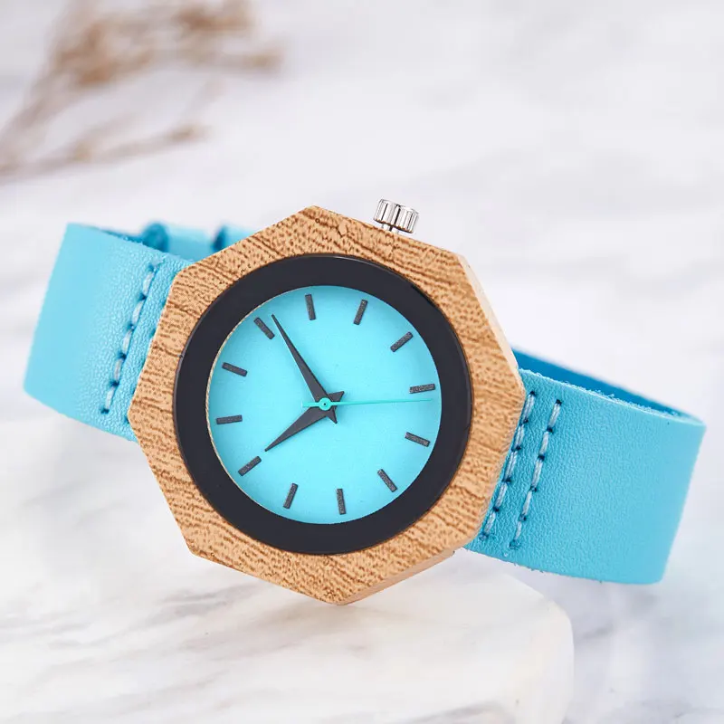 Уникальный неправильный имитация деревянные часы для мужчин повседневное кожаный ремешок кварцевые часы Высокое качество дамы часы подарки relogio masculino