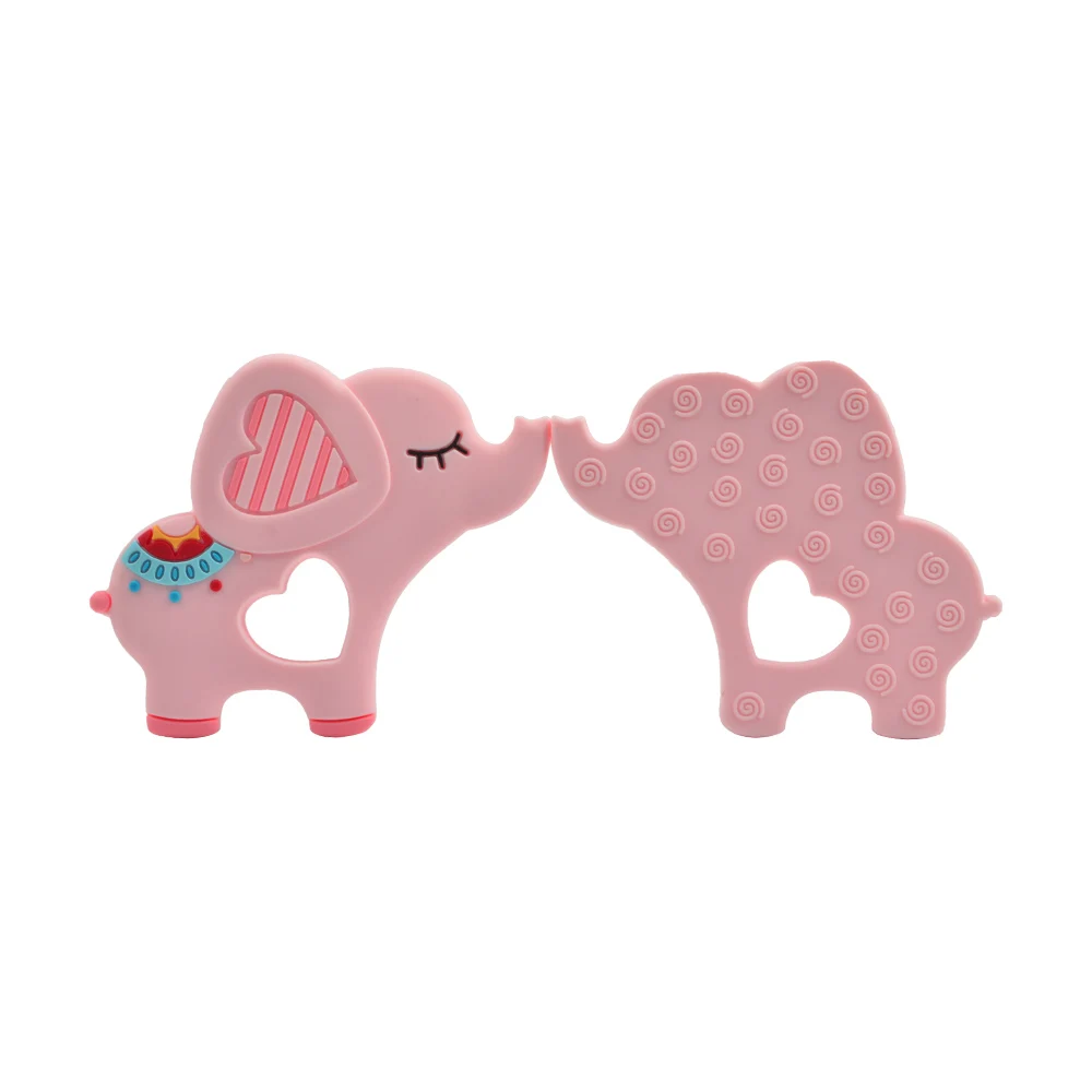New elephant Silicone Baby Teether Cartoon Animal BPA Free beads Teething Necklace DIY Shower Food Grade Silicone Teether 5