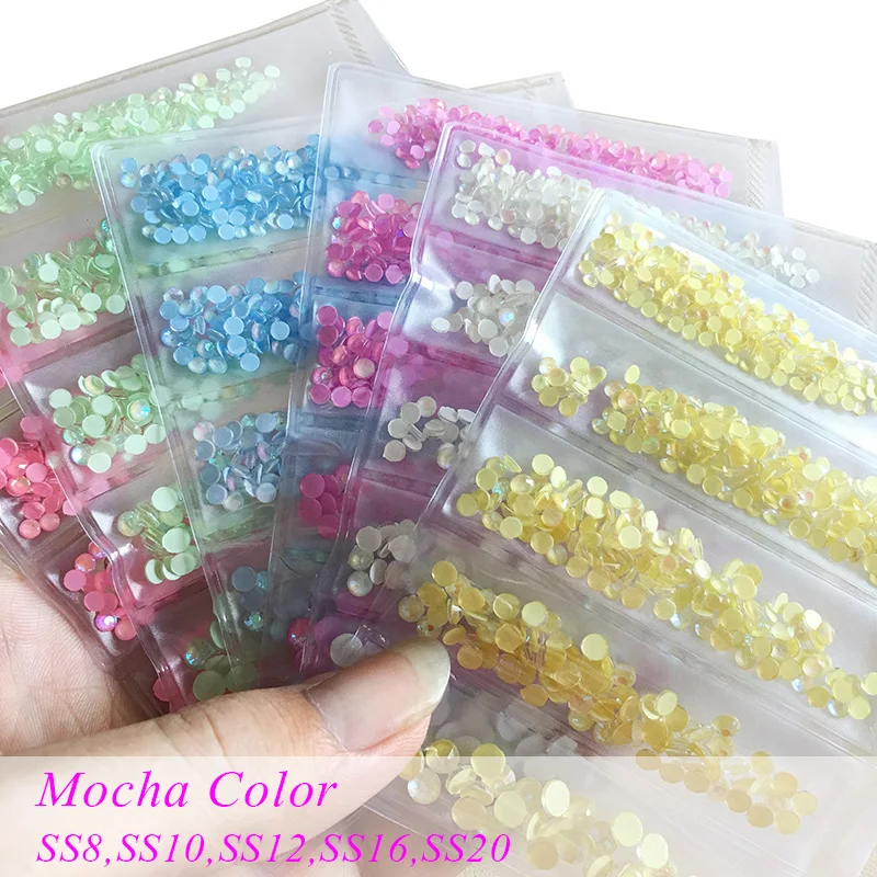 

SS8-SS20 300/600pcs Mix size Rhinestones Mocha night light NON-Hotfix Flatback Nail Rhinestoens For Clothes Nails 3D Nail