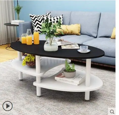 Simple and simple tea table simple modern sitting room tea table balcony Nordic oval small tea table small family creative econo - Цвет: 110x60cm