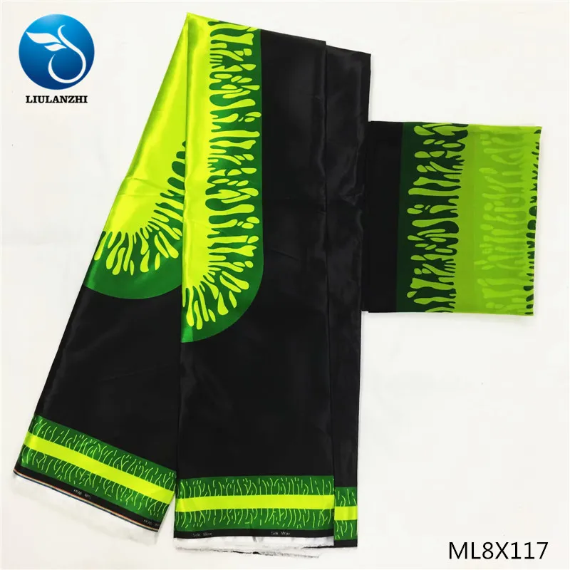 LIULANZHI африканская атласная ткань цена африканская атласная полиэфирная ткань 4+ 2 ярдов белая/черная атласная ткань ML8X112