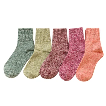 

Women's Fashion Colorful Terry Socks Winter Padded Warm Combed Cotton Socks Women