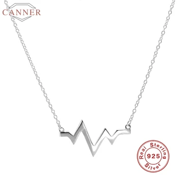 

925 Sterling Silver Necklaces For Women Ins Heartbeat Heart Rate Clavicle Chain Luxury Jewelry Necklace Women Pendientes Collare