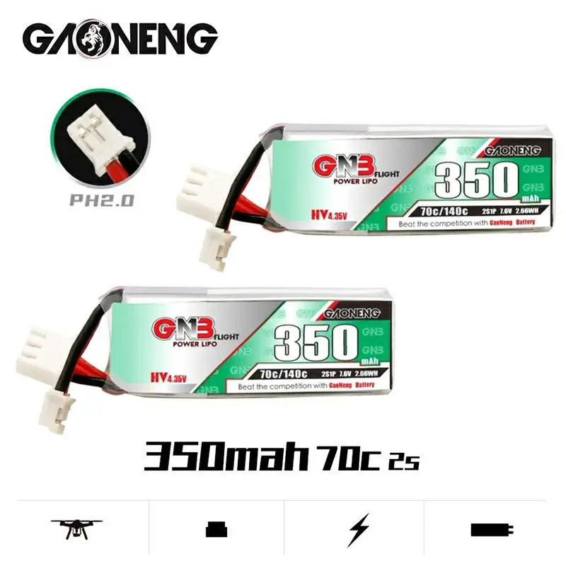 2 шт. Gaoneng GNB 2S 330 мАч 7 6 В 70C/140C HV Lipo аккумулятор с разъемом PH2.0 для EMAX TINYHAWK S четыре оси