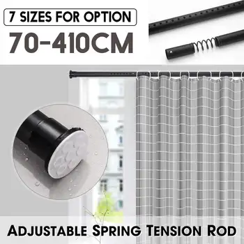 

1.1-2.6M Shower Curtain Poles Rod Curtain Pole Adjustable Stainless Steel Spring Tension Rod Rail for Clothes / Towels / Curtain