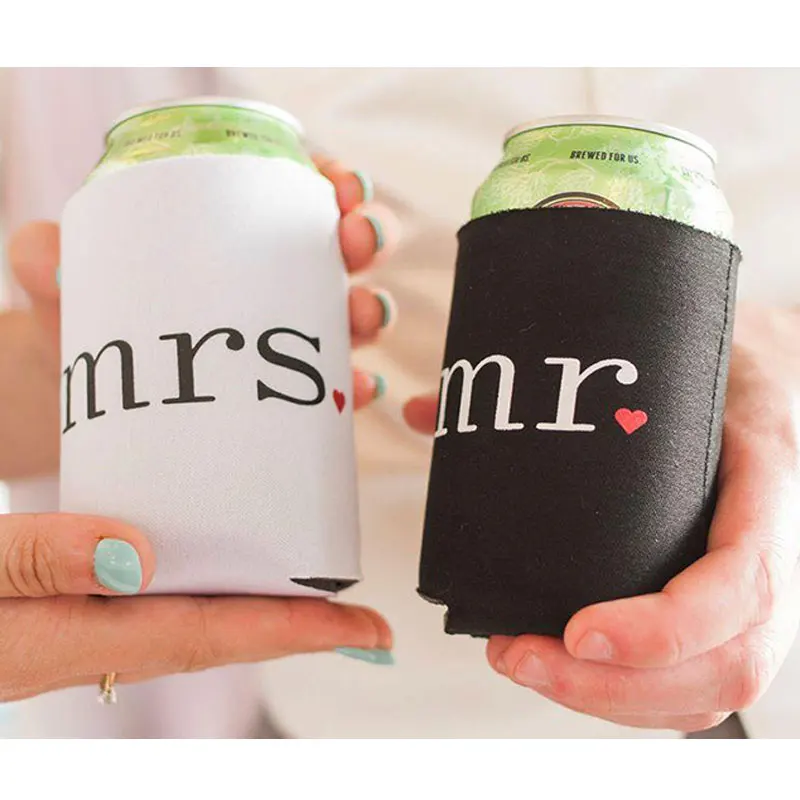 2шт Персонализированные Mr и Mrs Can охладители для свадебного подарка помолвки юбилей пары неопреновый термомешок для банок