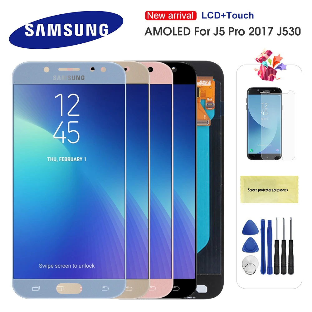 

Original LCD For Samsung Galaxy J5 2017 J530 J530F LCD Display Touch Screen Digitizer Assembly lcd for J5 Pro 2017 AMOLED LCD