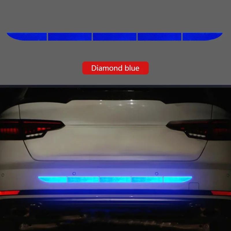 Diamond Blue Нано Светоотражающая наклейка для автомобиля Предупреждение льная лента бесследная Защитная Наклейка для автомобиля предупреждающая на кузов багажника внешние автомобильные аксессуары - Название цвета: Diamond Blue