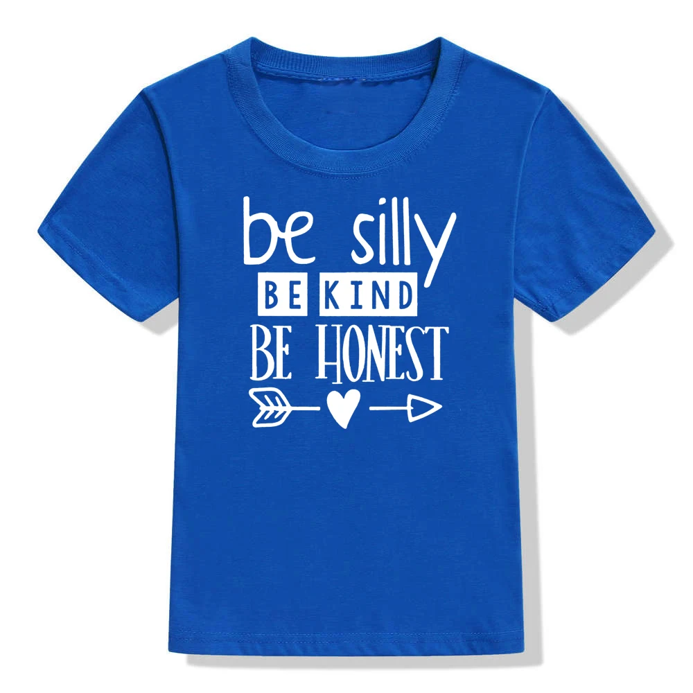 Be kind/футболка для детей; модная футболка с короткими рукавами для маленьких мальчиков и девочек; детская повседневная футболка с буквенным принтом; верхняя одежда