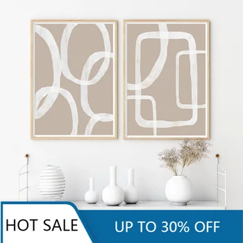 Preise Abstrakte Weiße Linie Beige Wand Kunst Leinwand Malerei Poster Drucke Wand Dekor Foto Für Llivingroom Salon Korridor Home Room Decor