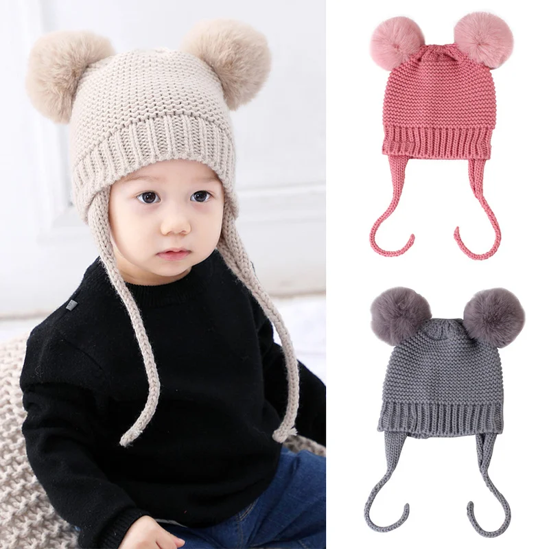 

Baby Hat Pompon Winter Children Hat Knitted Cute Cap 1-5 Years Boys Girls Hats Kids Winter Hats Bonnet Enfant Hat For Children