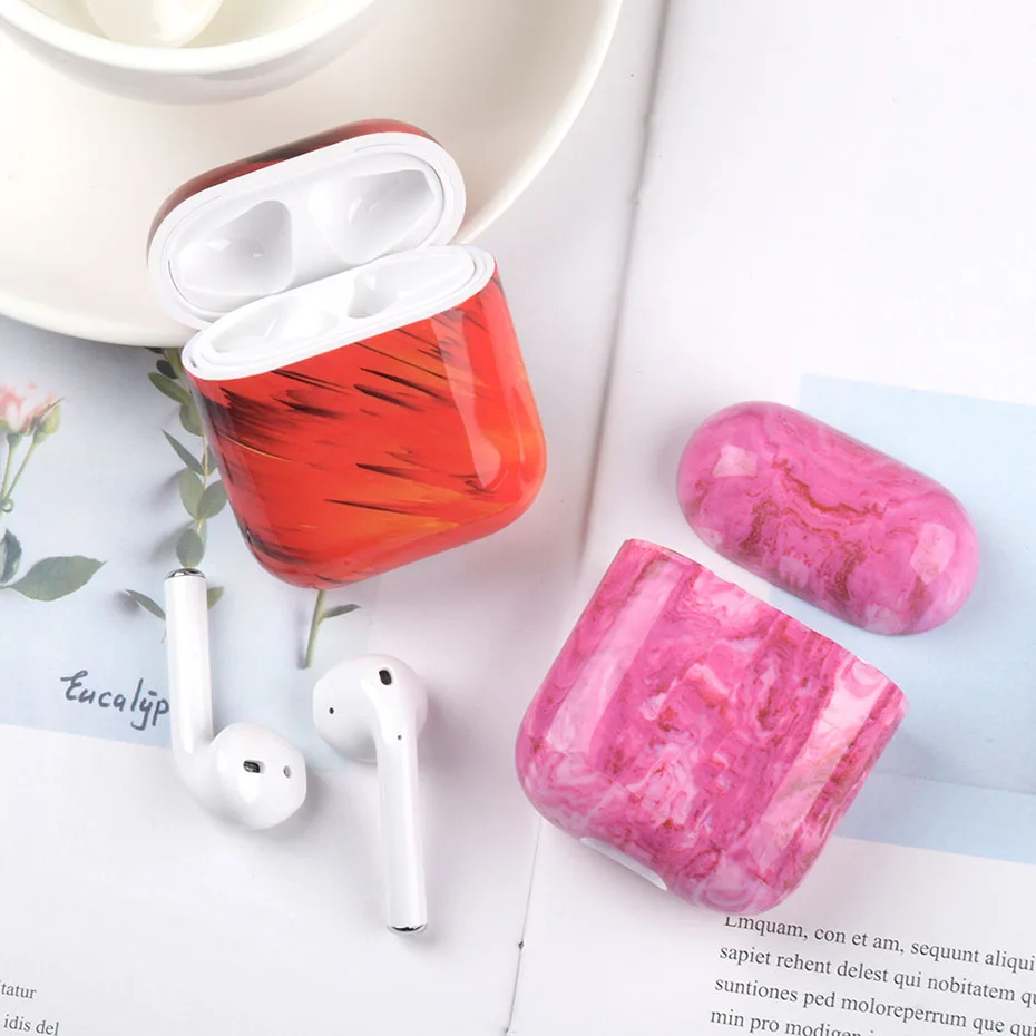 Модный мраморный чехол airpods, беспроводные bluetooth наушники, защитный чехол для airPod 1 2, анти-осенний Мягкий ТПУ для женщин и мужчин