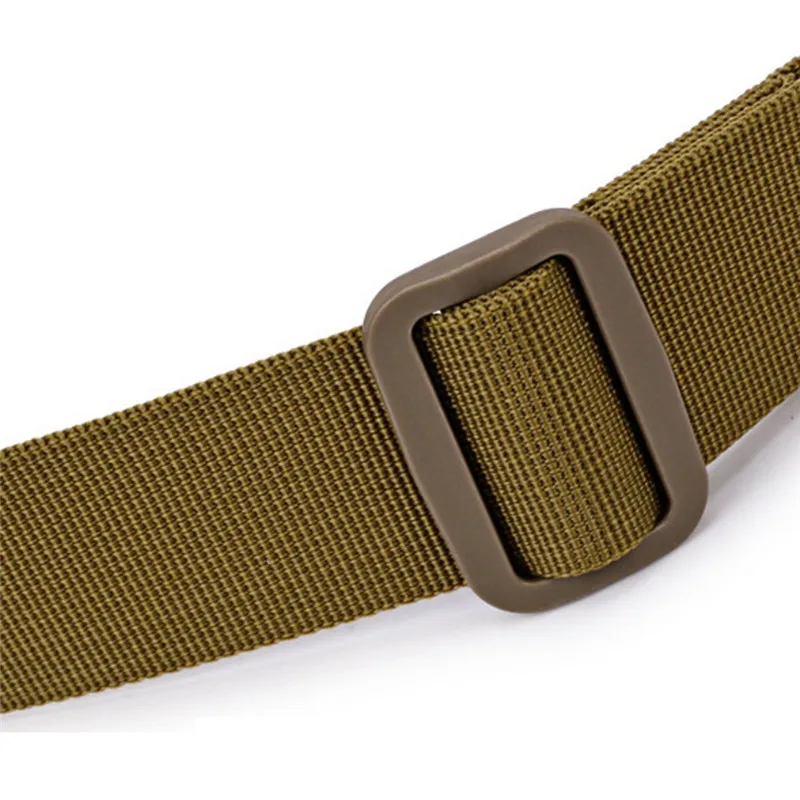 Outdoor Combat Canvas Duty Tactical Sport Belt with Plastic Buckle Army Military Adjustable Fan Hook Loop Waistband