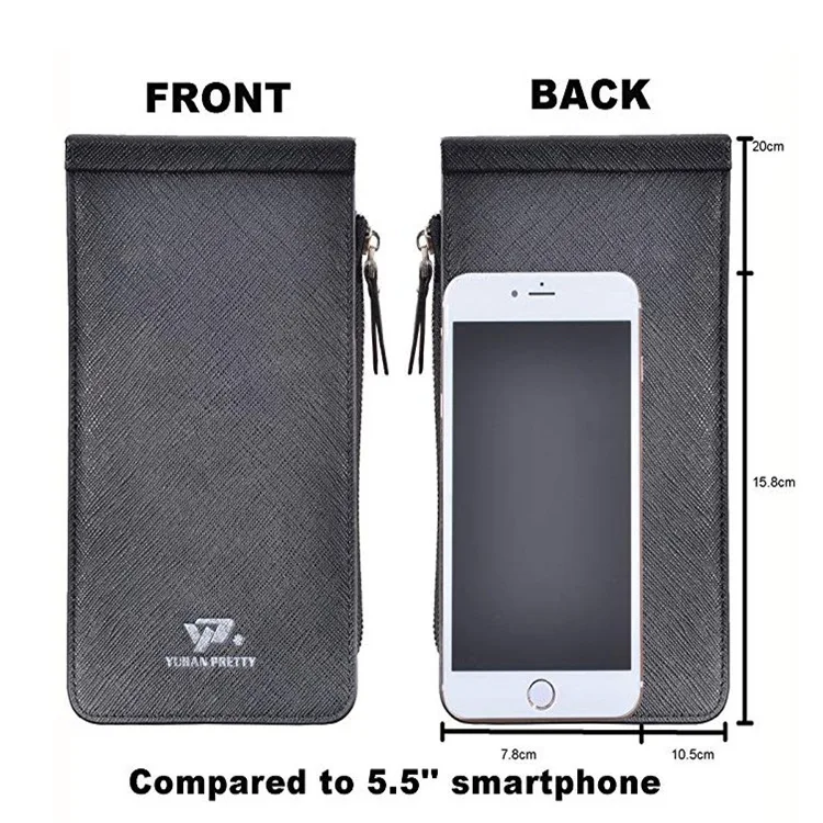 

Korean-style Hot Fashion WOMEN'S Leather Card Holder RFID Cross Pattern Card Bit More Zip Mobile Phone Bag Factory Direct