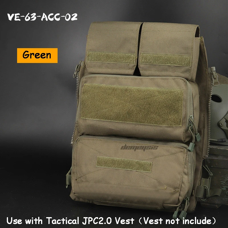green Molle военный жилет сумка JPC тактический жилет на молнии сумка рюкзак Охота страйкбол Стрельба Жилет пластина несущая сумка аксессуар - Цвет: green