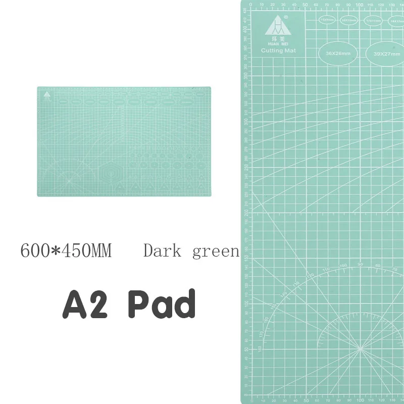 1 шт. 60*45 см A2 разделочная доска сетка линия самовосhealing вающаяся разделочная доска крафт-карта многоцветная Двухсторонняя Настольная разделочная доска - Цвет: Dark green