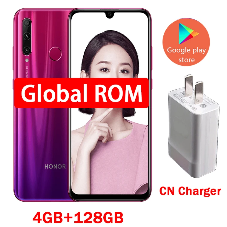 honor 20i, honor 20, i, смартфон, Android 9,0, четыре ядра, 6,5 дюймов, полный экран, двойная камера, 3 слота, сотовый телефон - Цвет: 4 128Red