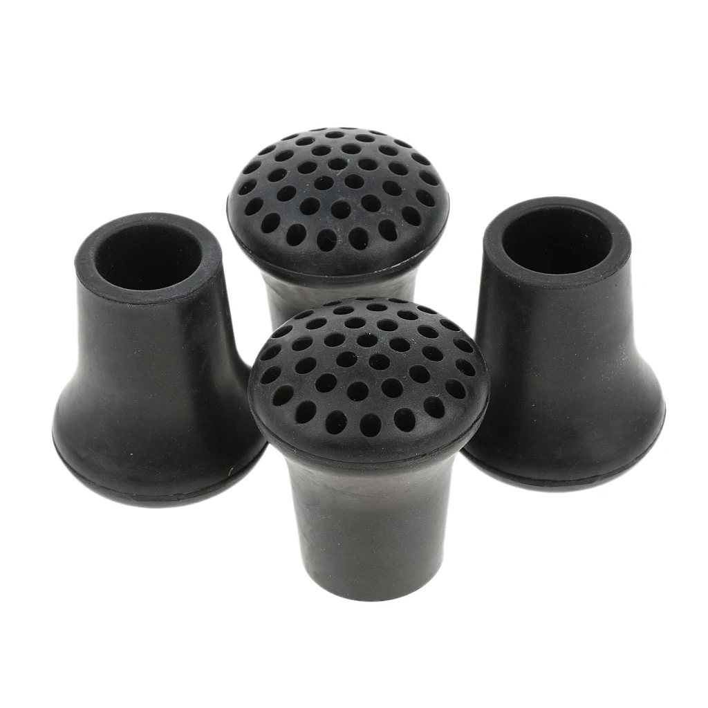 4Pcs Anti-skid Rubber Tip End Caps Ferrules Trekking Pole Cover Hiking Walking Stick Can Pad - 4 x 4.5 cm