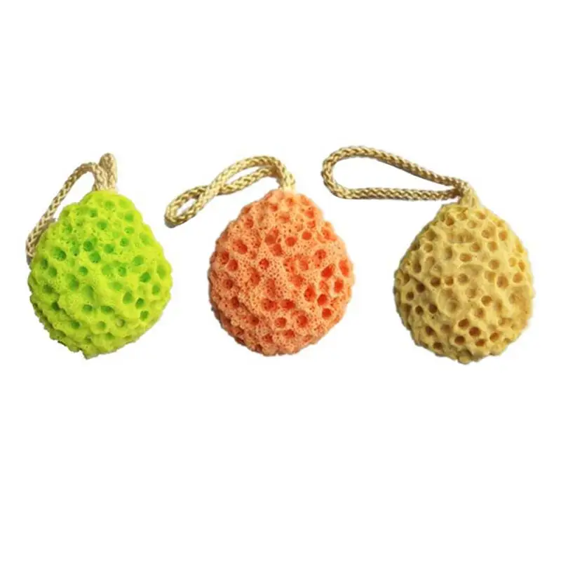 

3Pcs Useful Bath Sponge Cute Honeycomb Shaped Sponge Bath Brush Natural Hydrophilic Shower Brush For Home Hotel Bathroom