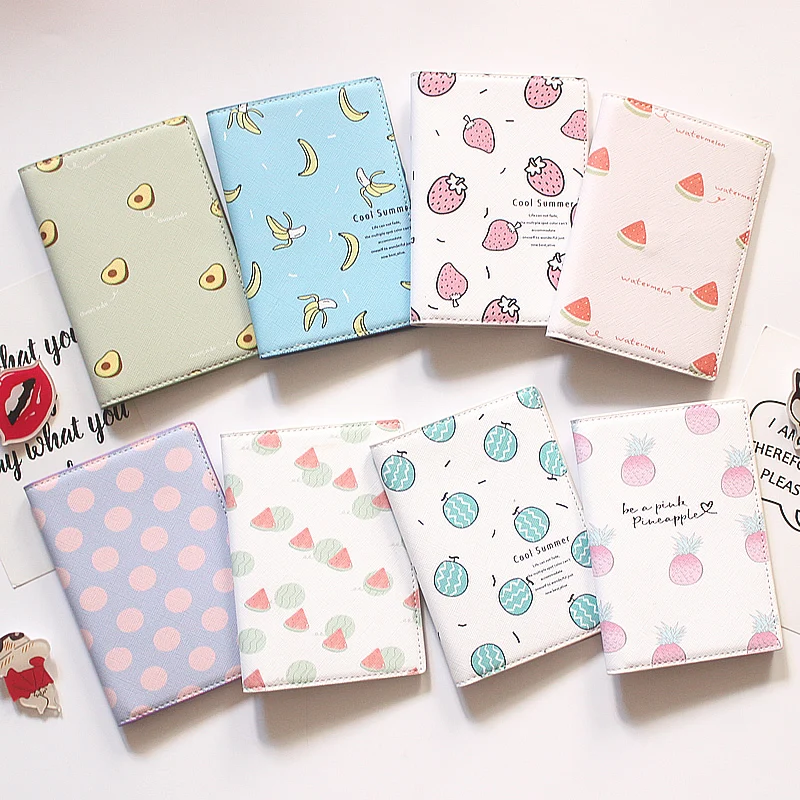

New Fruit Pattern Passport Set Ins Simple Cartoon Passport Holder Passport Bag Ticket Holder