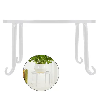 

1Pc Plant Stand Round Flower Stand Metal Plant Holder Potted Plant Stands for Balcony Garden Backyard (White)
