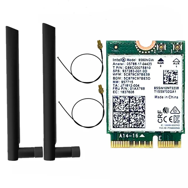9560NGW Placa Wifi Intel Bluetooth 5.0 Dual Band 2.4 E 5G - Foto 1