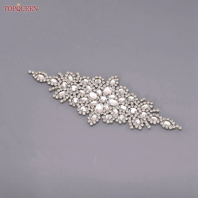 TOPQUEEN S01 Rhinestone Women's Belt Bride Belts Bridal Sashes Wedding Accessories Belts For Evening Party Prom Gown Dress only applique 23cm