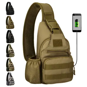 

Men's Shoulder Bag Sling Chest Pack USB Charging Sports Crossbody Handbag Outdoor Shoulder Bag High Capacity Travel Sports Bag