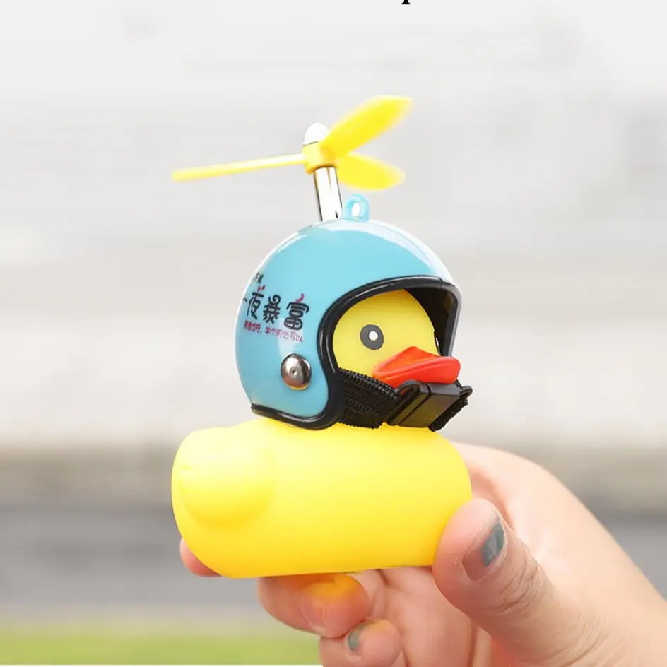 Bicycle Bell Bicycle Horn Bicycle Alarm Bicycle Accessories Bike Horn Bicycle Paste Handlebar Bell Yellow Duck Helmet Propeller Car Decoration Kid Riding Safety Alarm Cycling Accessories