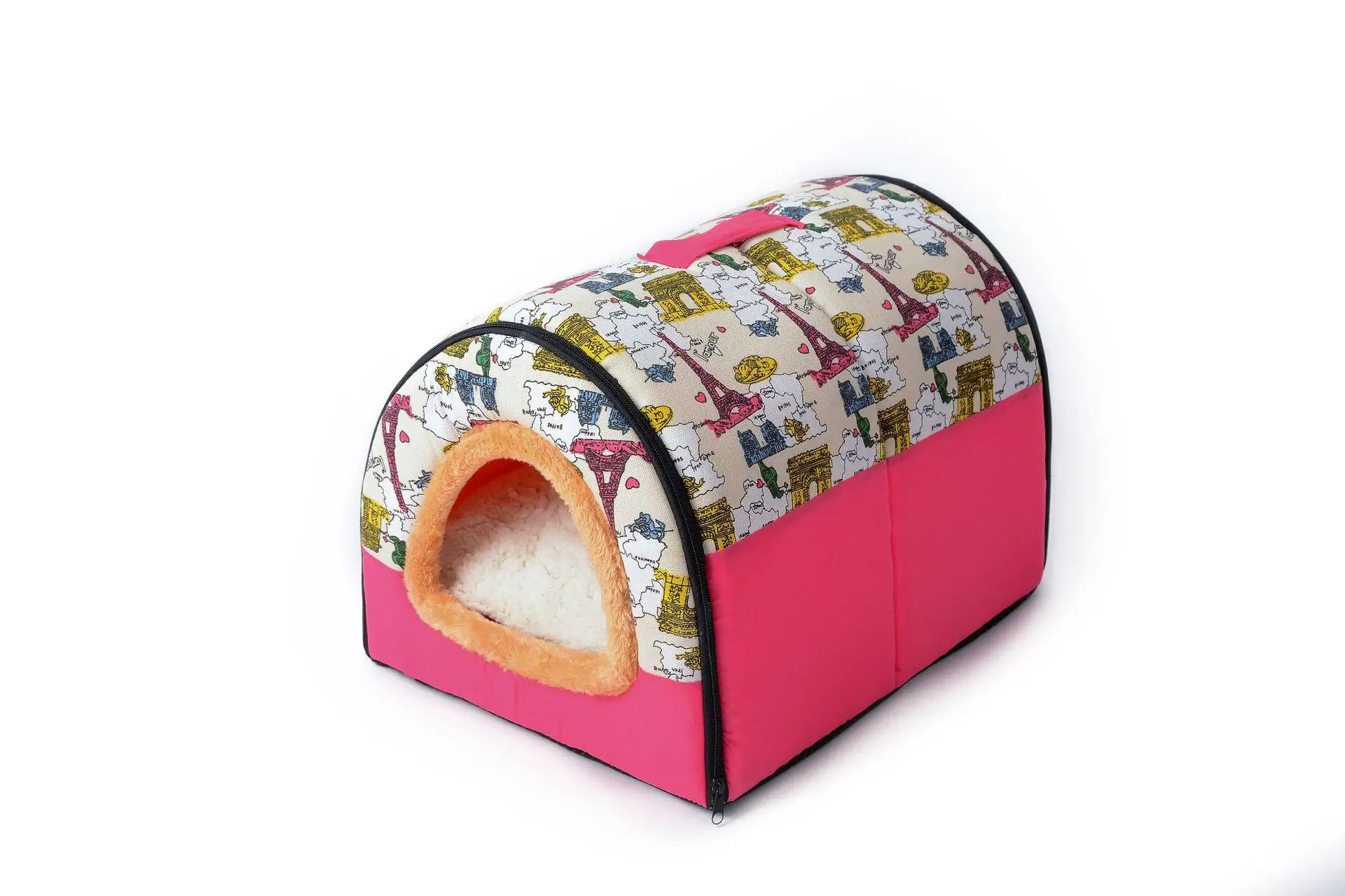 pink Большая кровать для питомца, собаки, кошки, дом, пещера, удобный принт со звездами, питомник, коврик для питомца, щенок, Зима, Лето, складная кровать для кошек, товары для питомцев - Цвет: pink