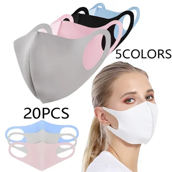 

20Pcs Reused Face Dust Mouth Cover ice Silk Shade PM2.5 Health Care