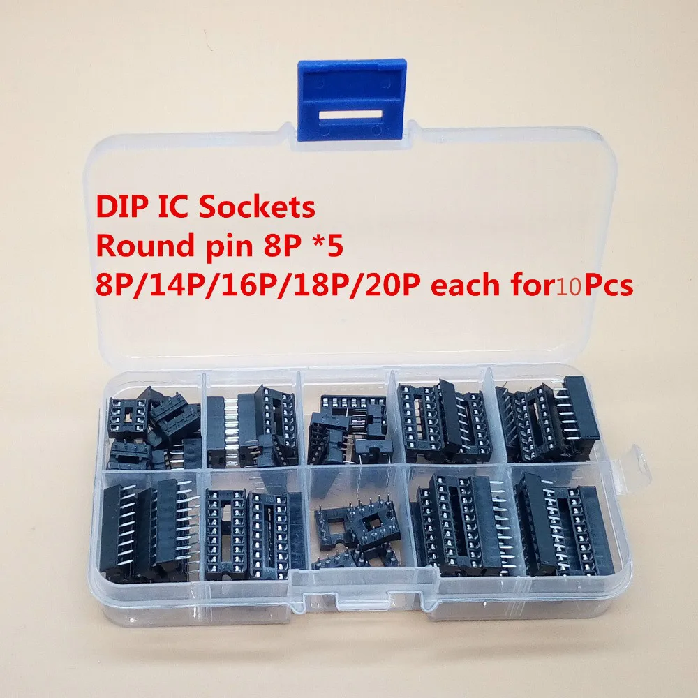 55 шт./лот DIP IC адаптер для припоя Набор розеток 6 8 14 16 18 20 контактов 8P|kit kits|pin pinpin |