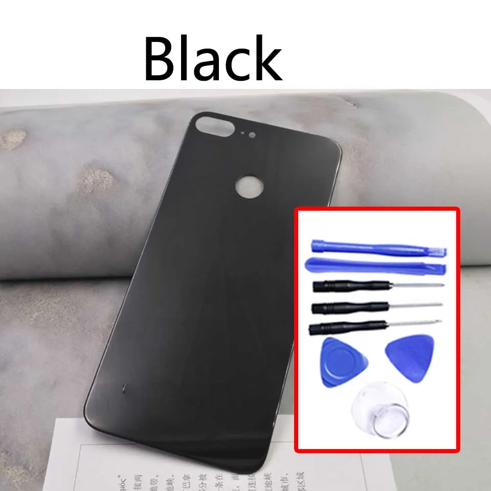 Black-With tool Для huawei Honor 9 Lite Задняя стеклянная крышка батареи задняя дверь корпус чехол для Honor 9lite LLD-AL00 AL10 Задняя стеклянная панель - Цвет: Black-With tool