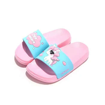 

Summer Unicorn Slippers for Kids Cute Cartoon Animals House Shoes Home Indoor Girl Boy Flip Flops Children Outdoor Beach Sandals