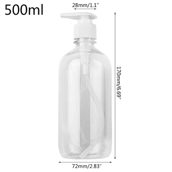 

3pcs 500ml Pump Bottle Dispenser Empty Container for Toner Bath Wash Shampoo Lotion Hand Sanitizer Cosmetic