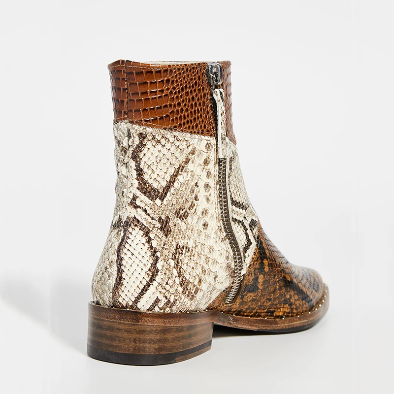 croc pattern boots