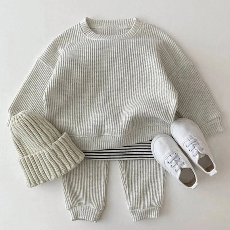 Melario Autumn Winter Fashion Girls Bow Knitted Thick Clothes Sets Kids Warm Long Sleeve Sweater Pants 2pcs Set Baby Girl Outfit