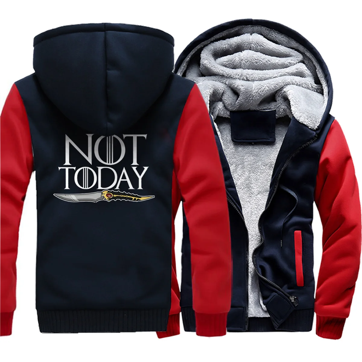 NOT TODAY/, толстовка с капюшоном «Игра престолов», «House Stark», зимняя толстовка с капюшоном, серия из фильма «Игра престолов», зимнее бархатное пальто