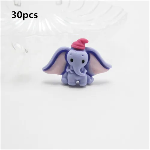 30 шт. Детские смоляные аксессуары для волос Dumbo DIY резинки для волос Микки глина акриловый лист миниатюрный узор головные уборы банты оптом - Цвет: 1-30pcs