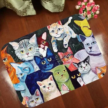 

Floor Mats Anti Slip Mat Cartoon animation cat Printed Pattern Carpet Rug for Bathroom Door Living Rooms