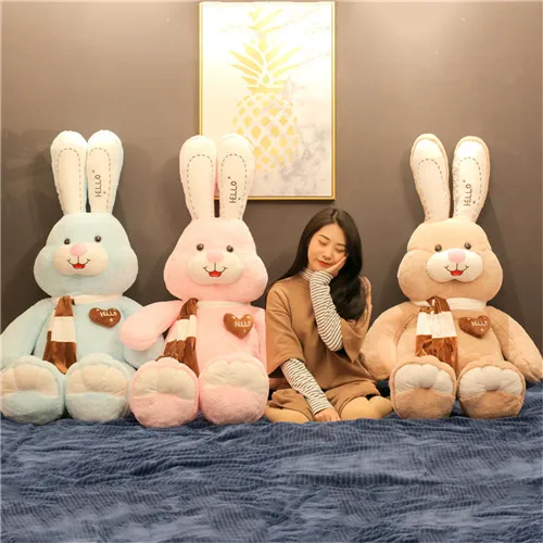 Fancytrader 59'' JUMBO Kawaii Giant Stuffed Rabbit Plush Toy Doll Cute Anime Bunny Hugging Pillow for Girl Gift Decoration 150cm (6)