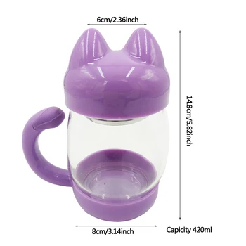 

Cute Cat Glass Mug With Filter Coffee Tea Drinkware Cup Outdoor Travel Wholesale Cooking Kitchen Gadgets Accessories W