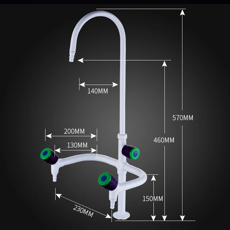 Vidric лабораторный водопроводный кран с тремя портами, с одной ручкой, 360 вращение, смеситель, лабораторный кран, локоть, медицинский смеситель, водопроводный смеситель - Цвет: Three-ports