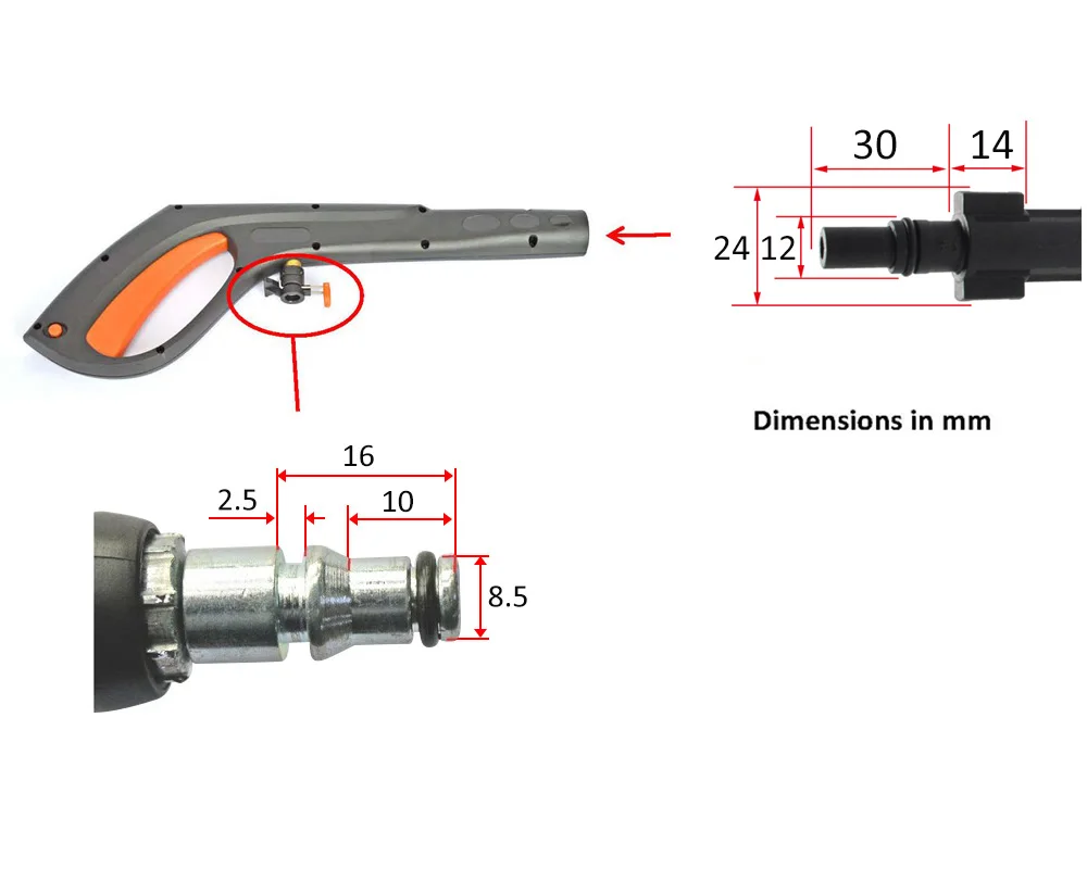 Сменный пистолет для мойки высокого давления водяной распылитель моек AR Blue Clean